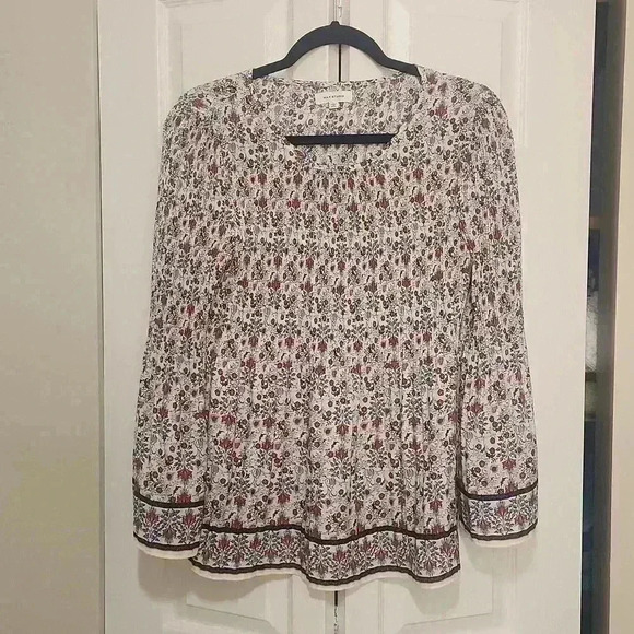 Max Studio: pleated top: bell sleeve: Size large - Picture 1 of 6
